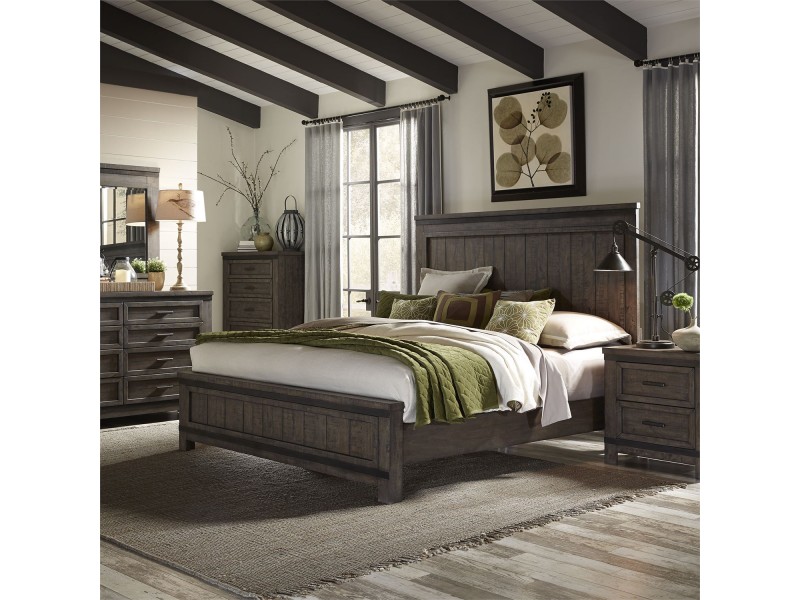 Thornwood Hills King California Panel Bed, Dresser & Mirror, Chest, Night Stand