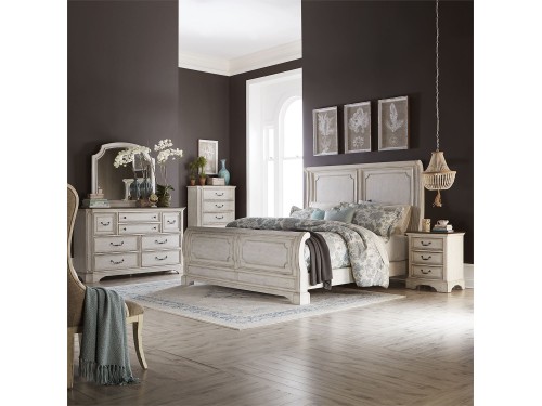 Abbey Road King Sleigh Bed, Dresser & Mirror, Chest, Night Stand