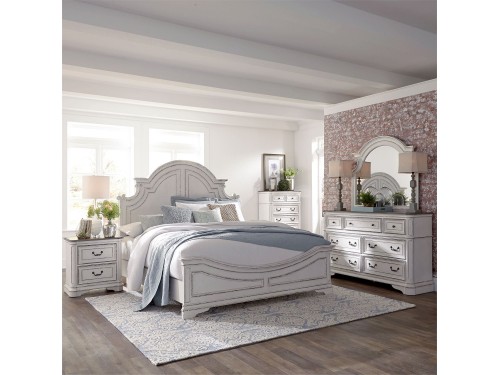 Magnolia Manor Panel Bed, Dresser & Mirror, Chest, NS