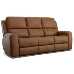 Linden Leather Power Reclining Sofa with Power Headrests & Lumbar