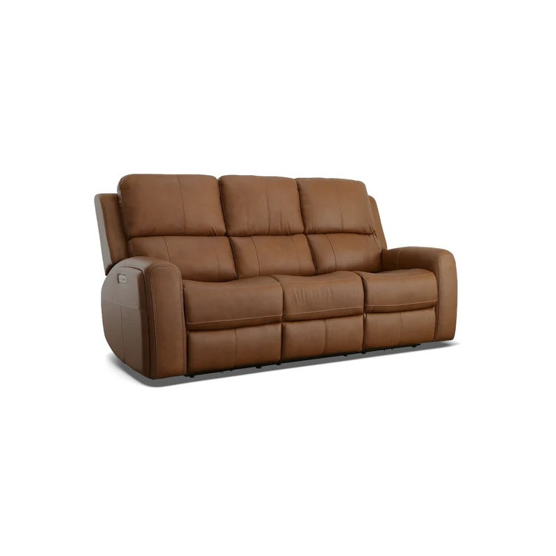Linden Leather Power Reclining Sofa with Power Headrests & Lumbar