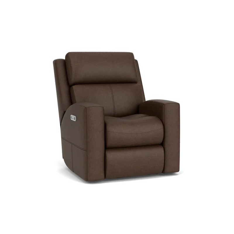Score Leather Power Recliner with Power Headrest & Lumbar
