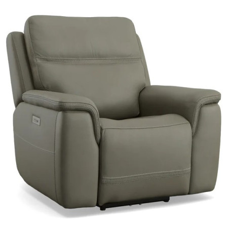 Sawyer Leather Power Recliner with Power Headrest & Lumbar
