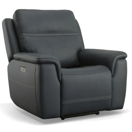 Sawyer Leather Power Recliner with Power Headrest & Lumbar