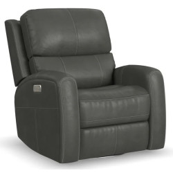 Linden Leather Power Recliner with Power Headrest & Lumbar