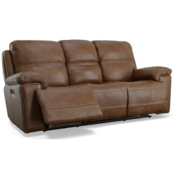 Fenwick Leather Power Reclining Sofa with Power Headrests