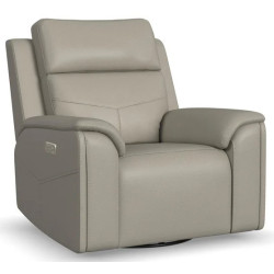 VernonPower Swivel Gliding Recliner with Power Headrest, Lumbar, Heat & Massage