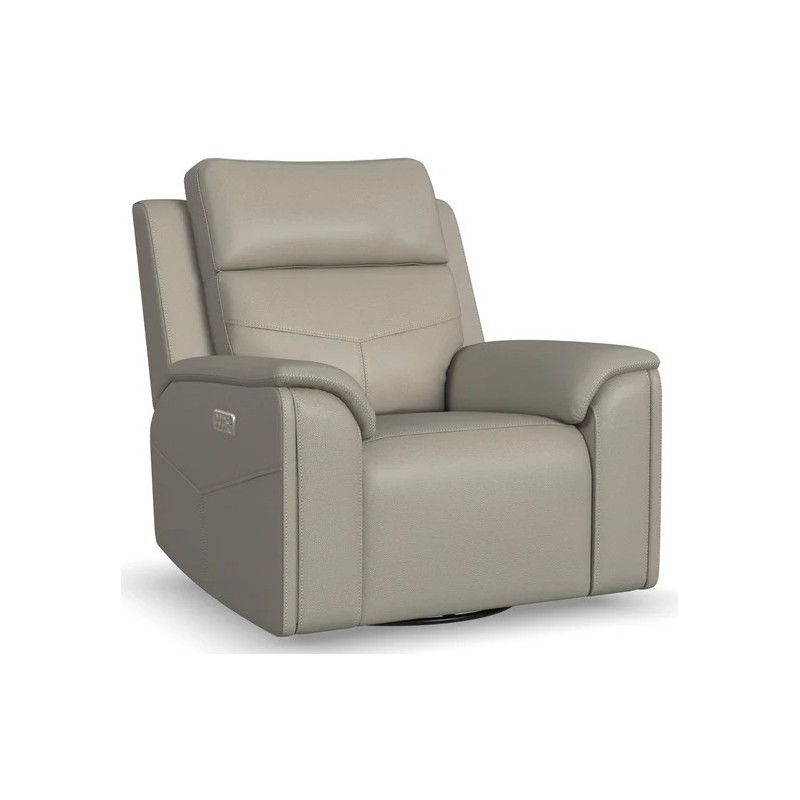 VernonPower Swivel Gliding Recliner with Power Headrest, Lumbar, Heat & Massage